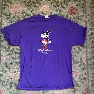 Purple Minnie moose Alaska t size large 💜